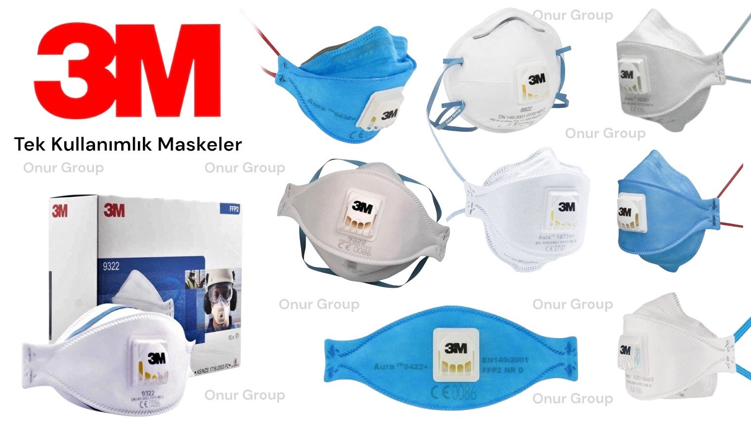  3M Tek Kullanımlık Maskeler  3M Kişisel Koruyucu Ekipmanlar | 3M Solunum Koruma |  3M Tek Kullanımlık Maskeler |  3M Tek Kullanımlık Maskeler partiküllere karşı korunmaya yardımcı olmak için  CE onaylı tek kullanımlık solunum maskelerinden veya filtreli yüz solunum maskelerinden oluşan geniş bir ürün yelpazesi sunar. 3M FFP1 |  3M FFP2 | 3M FFP3'te bulunan modeller ile ihtiyaçlarınız için doğru tek kullanımlık solunum maskesini bulacağınızdan emin olabilirsiniz. 3M 9332+ FFP3 Ventilli Aura™ Partikül Solunum Maskesi  3M 9322+ FFP2 Ventilli  Aura™ Partikül Solunum Maskesi  3M™  9312+ FFP1 Ventilli Aura™ Partikül Solunum Maskesi  3M 9330+ FFP3 Aura™ Partikül Solunum Maskesi  3M 9320+ FFP2 Aura™ Partikül Solunum Maskesi  3M™  9310+ FFP1 Aura™ Partikül Solunum Maskesi  3M 9332+Gen3 Aura™  FFP3 Partikül Solunum Maskesi  3M 9322+Gen3 Aura™  FFP2 Partikül Solunum Maskesi  3M™ 9432+ FFP3 Aura™ Ventilli Partikül Solunum Maskesi  3M™ 9422+ FFP2 Aura™ Ventilli Partikül Solunum Maskesi  3M™ 9162E FFP2 VFlex™ Partikül Solunum Maskesi  3M™ 9161E FFP1 VFlex™ Partikül Solunum Maskesi  3M™ 9152E FFP2 VFlex™ Partikül Solunum Maskesi  3M™ 1863+ FFP3  Tip IIR Aura™ Sağlık Solunum Maskesi  3M™ 1862+ FFP2  Tip IIR Aura™ Sağlık Solunum Maskesi  3M™ 1873+ FFP3  Aura™ Sağlık Solunum Maskesi  3M™ 1872+ FFP2  Aura™ Sağlık Solunum Maskesi  3M™ 8833 FFP3 Partikül Solunum Maskesi  3M™ 8822 FFP2 Partikül Solunum Maskesi